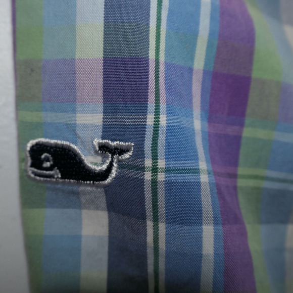Vineyard Vines by Shep Ian Button Down Shirt Mens L Purple Slim Fit 100% Cotton - Picture 4 of 14